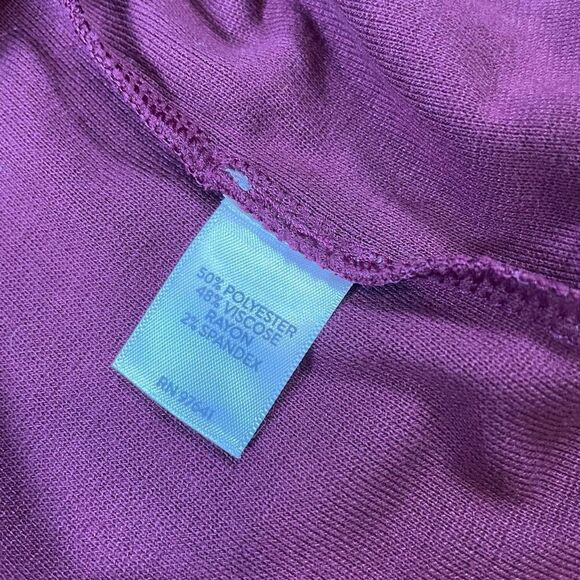 J. JILL PureJill M Twist Open Front Cardigan Wrap Top Burgundy Wine Red - Picture 7 of 11